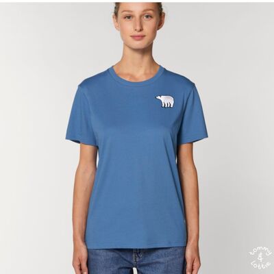 polar bear organic cotton t shirt – adults - Bright blue