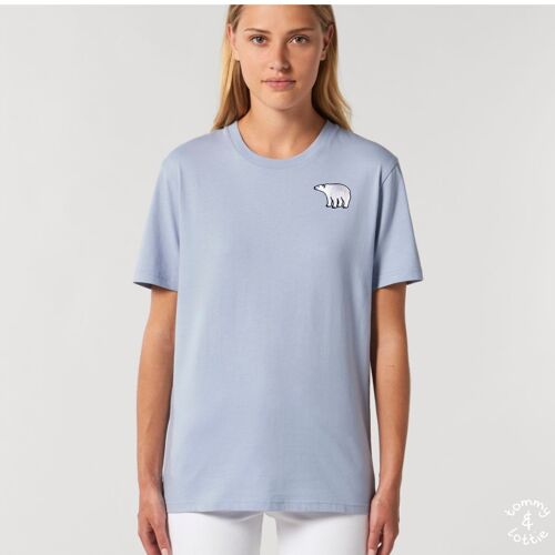 polar bear organic cotton t shirt – adults - Serene blue