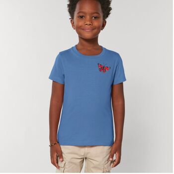 t-shirt unisexe en coton bio enfant papillon paon - Marine 10