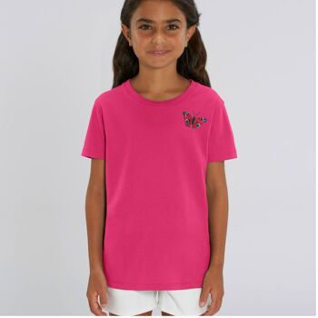 t-shirt unisexe en coton bio pour enfant papillon paon - Serene blue 10