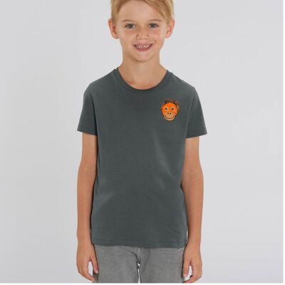 orangutan organic cotton t shirt – kids - Anthracite