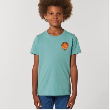 t-shirt coton bio orang-outan - enfant - Bleu vif 3