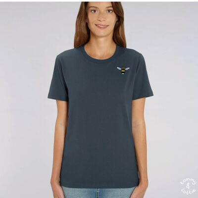 bee adults unisex organic cotton t shirt - India ink