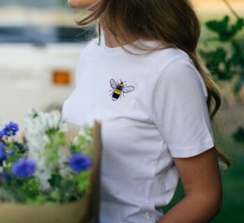 t-shirt coton bio unisexe adulte abeille - Bleu pâle 3