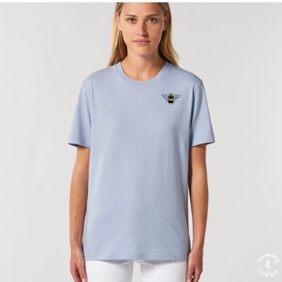 bee adults unisex organic cotton t shirt - Serene blue