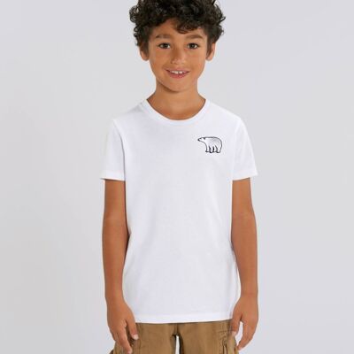 polar bear organic cotton t shirt – kids - White