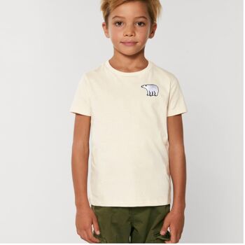 t-shirt ours polaire coton bio - enfant - Bleu pâle 6