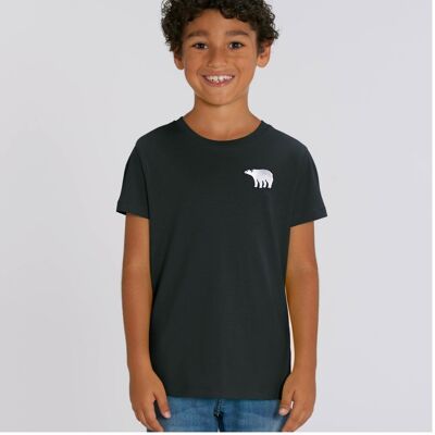 polar bear organic cotton t shirt – kids - Black