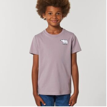 T-shirt coton bio ours polaire - enfant - Rose pâle 4