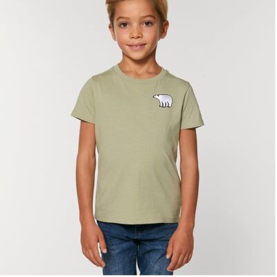 polar bear organic cotton t shirt – kids - Sage