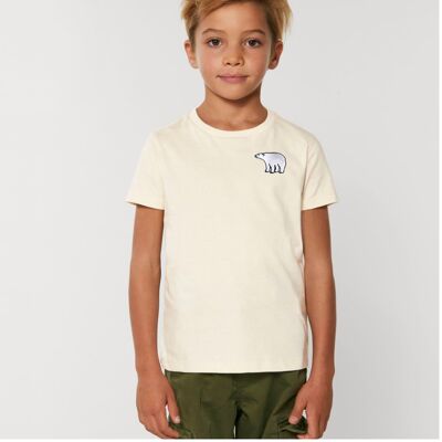 polar bear organic cotton t shirt – kids - Natural