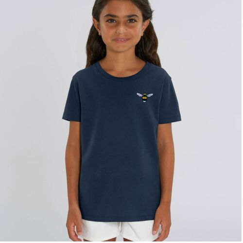 bee kids unisex organic cotton t shirt - Navy