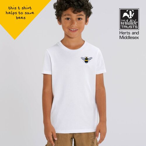 bee kids unisex organic cotton t shirt - White