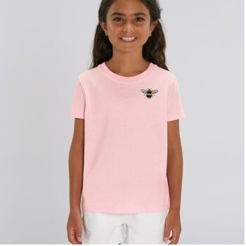 T-shirt coton bio unisexe bee kids - Rose pâle 1