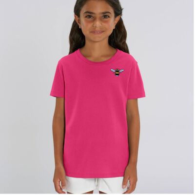 bee kids unisex organic cotton t shirt - Raspberry pink