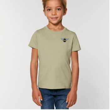 t-shirt unisexe en coton bio bee kids - Sauge 1