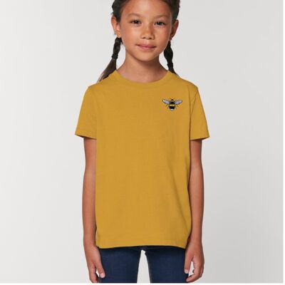 bee kids unisex organic cotton t shirt - Ochre