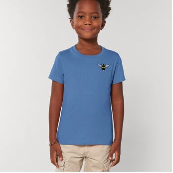 T-shirt unisexe en coton bio bee kids - Monstera bleu sarcelle 3