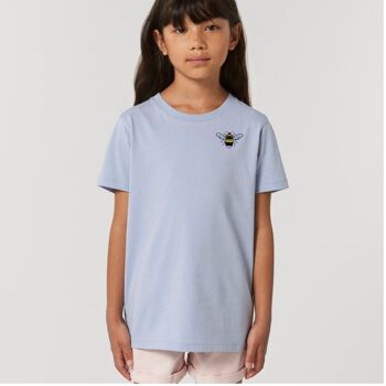 T-shirt unisexe en coton bio bee kids - Monstera bleu sarcelle 4