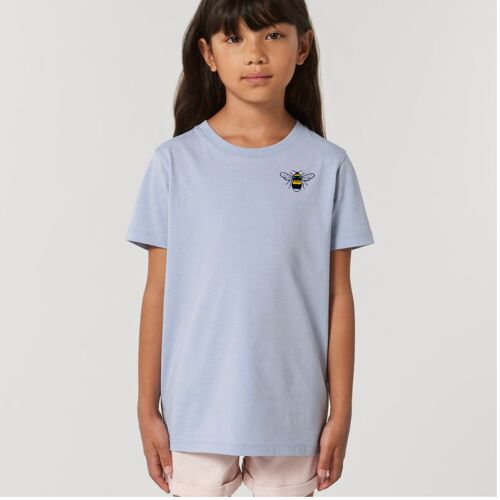 bee kids unisex organic cotton t shirt - Serene blue