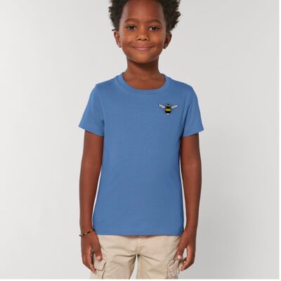 bee kids unisex organic cotton t shirt - Bright blue
