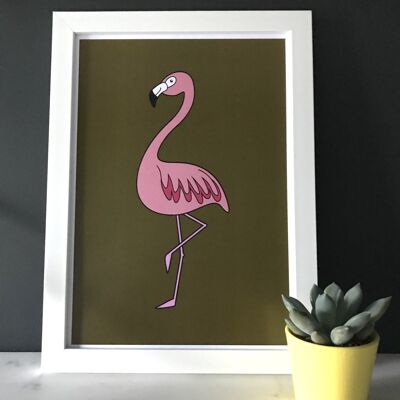 flamingo print - Unframed