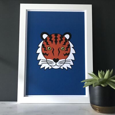tiger print - White frame