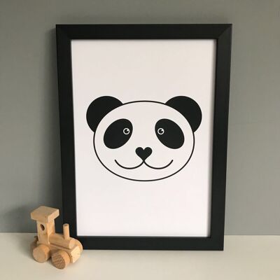 panda print - White frame