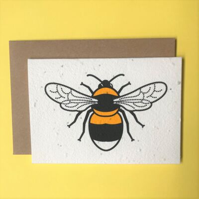 Plantable bee seed card