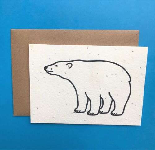 Plantable polar bear seed card