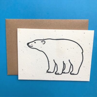 Plantable polar bear seed card