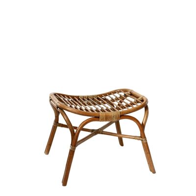 Vintage Rattan Foot Stool, antique brown