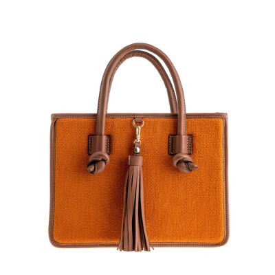 Cartera Palermo Naranja/Marrón - Mediana