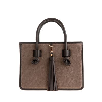 Palermo Handbag Taupe/Dark Brown - Medium
