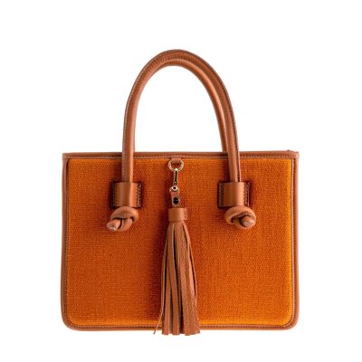 Palermo Handbag Orange/Cognac Brown - Medium