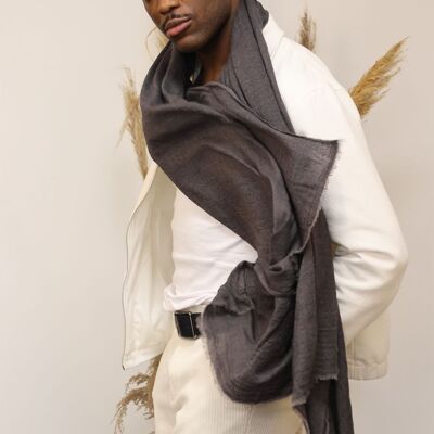 SAMIR charcoal wool and silk scarf