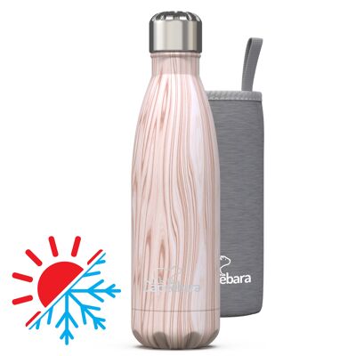 Insulated stainless steel bottle - WHITE WOOD - 500ml