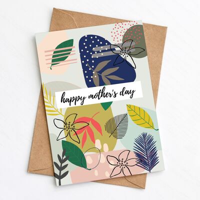 Carte florale de fête des mères