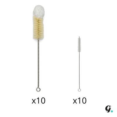 Small and large cleaning brushes for Gaspajoe water bottles, straws and caps