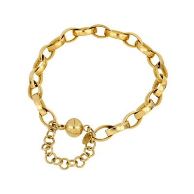 Ankerkettenarmband „Shamira“ - bronze-gelb-vergoldet - 22,5-cm