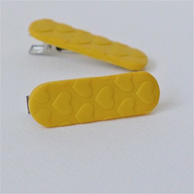 Yellow Heart Hair Clips (2 pack)