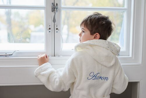 Bathrobe with blue stars