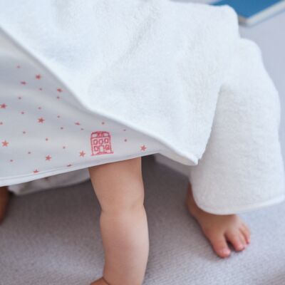 Pink new born hooded towel