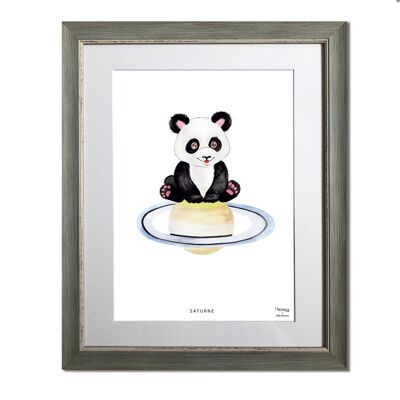 The Panda on Saturne - Framed