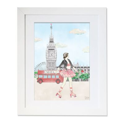 The lady on rollers and Big Ben - A4