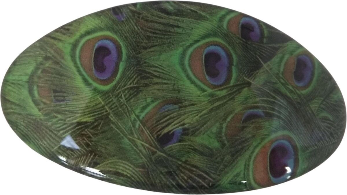 Fermacapelli 8 cm piume di pavone, con clip made in France di qualità superiore