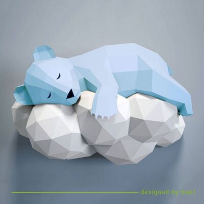 DIY-Set Schlafender Bär – Blau