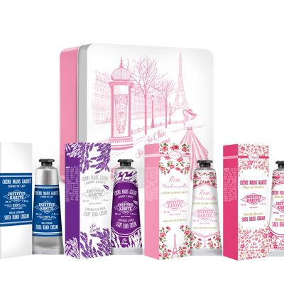 Rose Mlle Metal Box - 4 Hand Creams with case