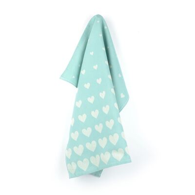 Tea Towel Hearts Green 6pcs