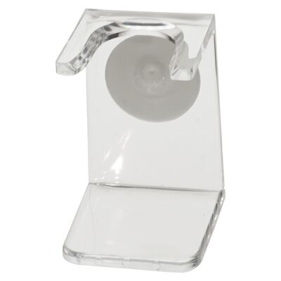 Soporte para brochas de afeitar, plástico, vidrio transparente